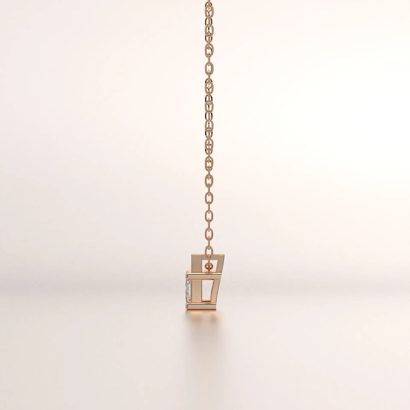 pendant letter diamond rose gold base front
