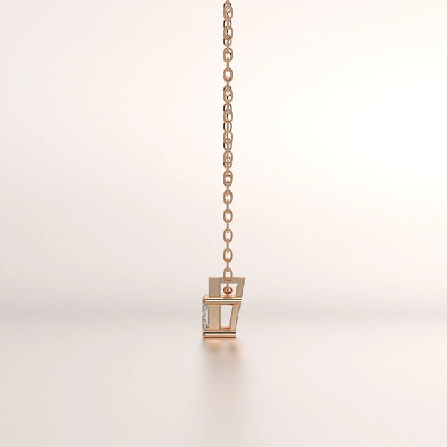 pendant letter diamond rose gold base front