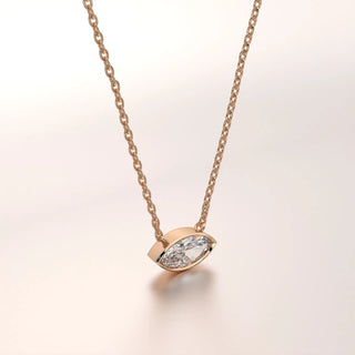 pendant marquise diamond rose gold 14k front