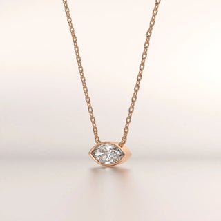 pendant marquise diamond rose gold 14k front