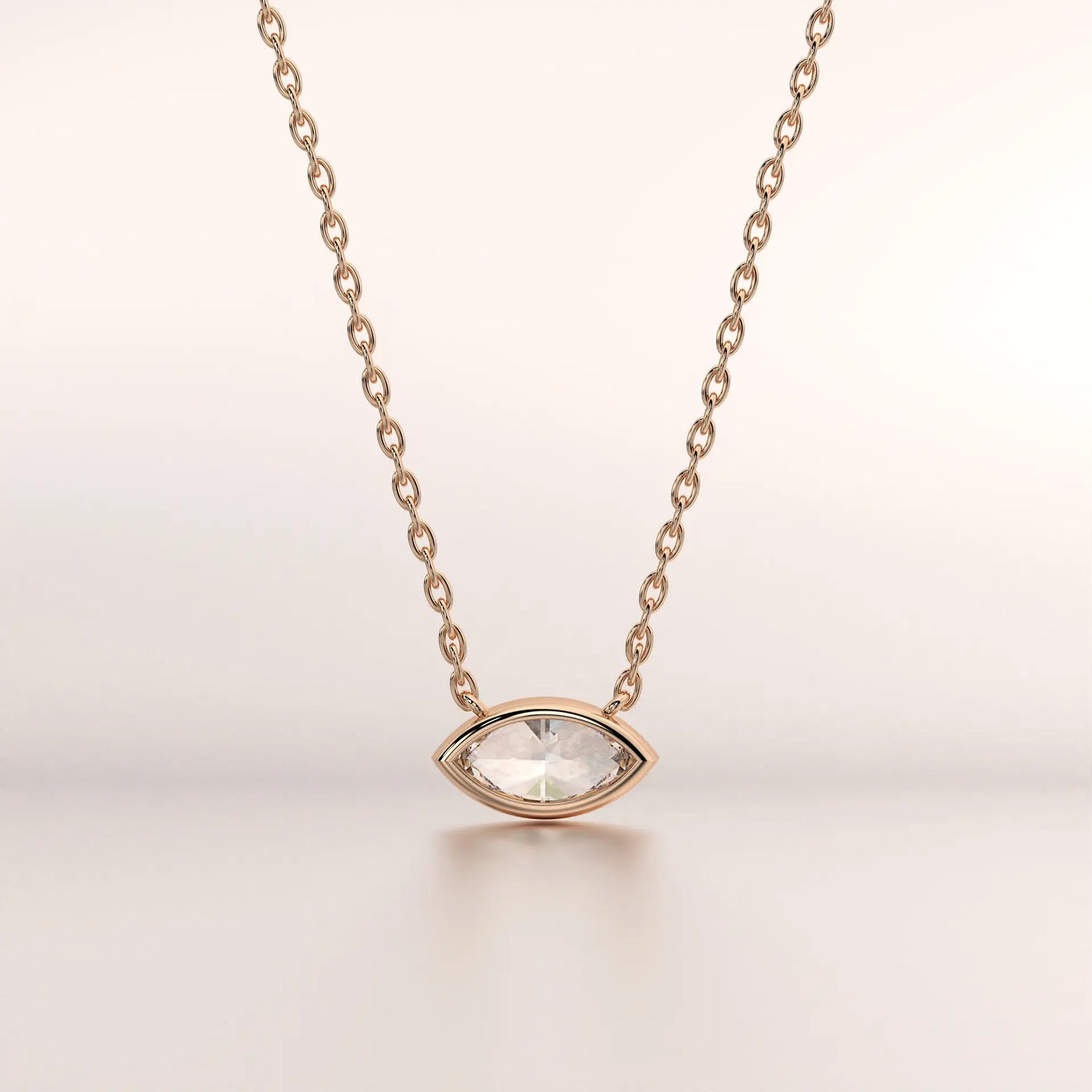 pendant marquise diamond rose gold 18k front