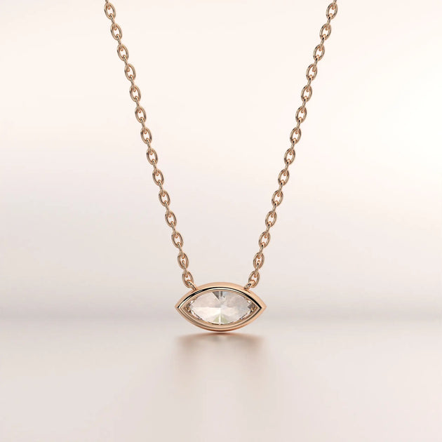 pendant marquise diamond rose gold 18k front