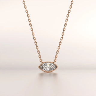 pendant marquise diamond rose gold 18k front