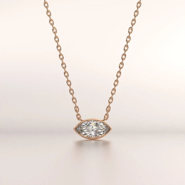 pendant marquise diamond rose gold 18k front
