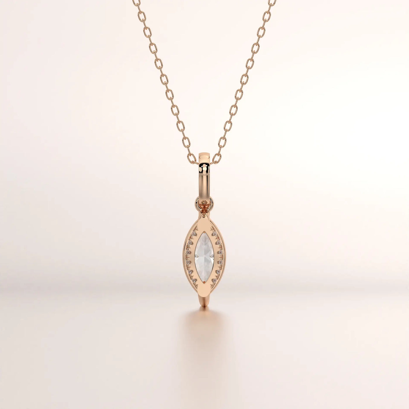 pendant marquise diamond rose gold 18k front