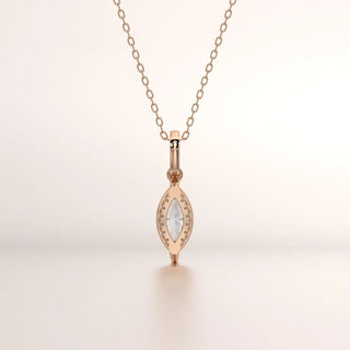 pendant marquise diamond rose gold 18k front