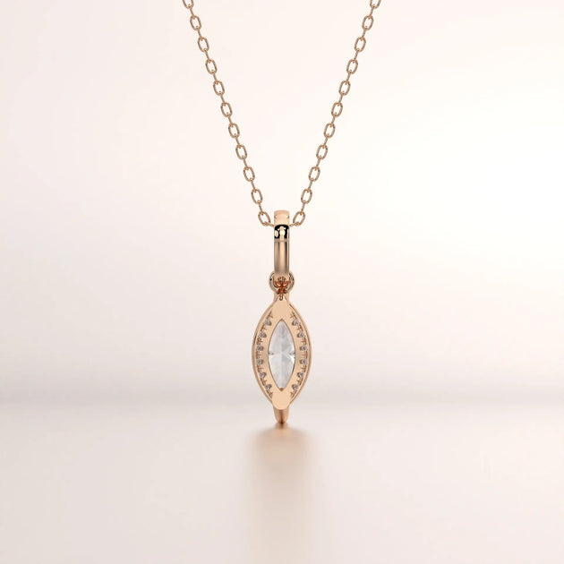 pendant marquise diamond rose gold 18k front
