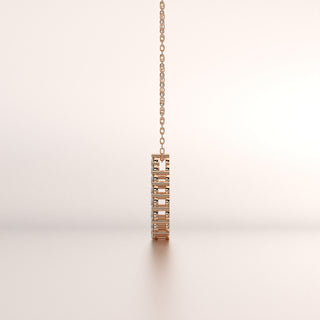 pendant metal diamond rose gold 18k side profile