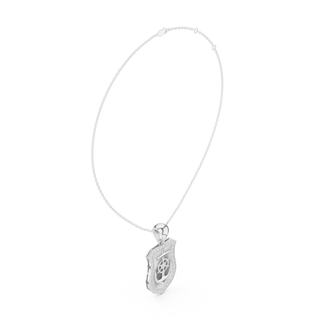 Front-View: Oval Diamond Pendant with Prong Setting in 925 Silver - Lab Grown - Driona Jewels