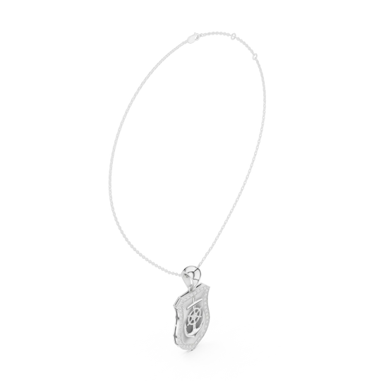 Front-View: Oval Diamond Pendant with Prong Setting in 925 Silver - Lab Grown - Driona Jewels