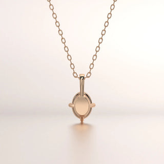 pendant oval diamond rose gold 18k front