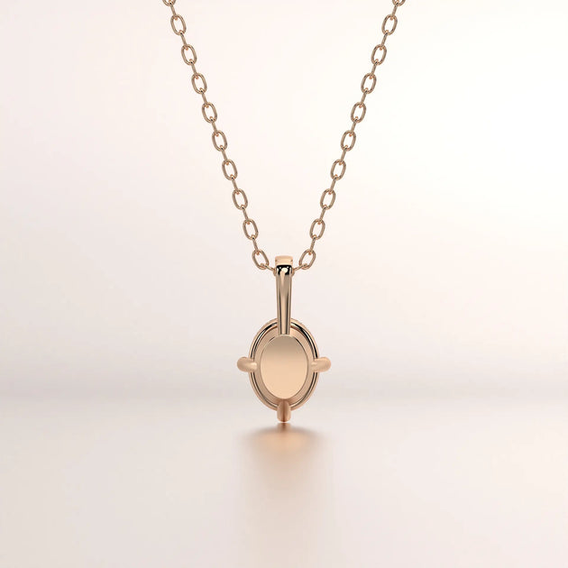 pendant oval diamond rose gold 18k front