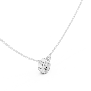 Front-view: Oval Diamond Pendant with Solitaire Setting in 925 Silver - Lab Grown - Driona Jewels