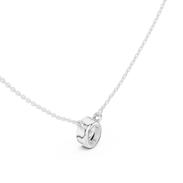 Front-view: Oval Diamond Pendant with Solitaire Setting in 925 Silver - Lab Grown - Driona Jewels