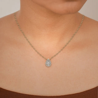 pendant pear diamond gold 18k front