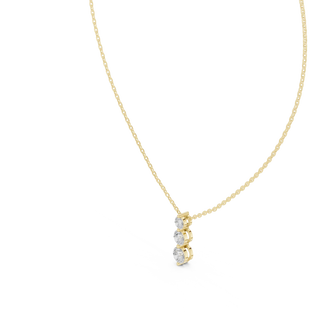 Front-view: Pear Cut Diamond Pendant with Prong Setting in 14k Yellow Gold - Lab Grown - Driona Jewels