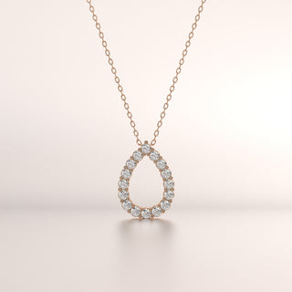 pendant pear diamond rose gold 14k front