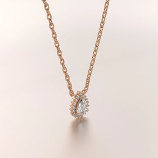 pendant pear diamond rose gold 18k front
