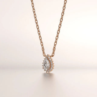 pendant pear diamond rose gold 18k front