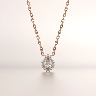 pendant pear diamond rose gold 18k front