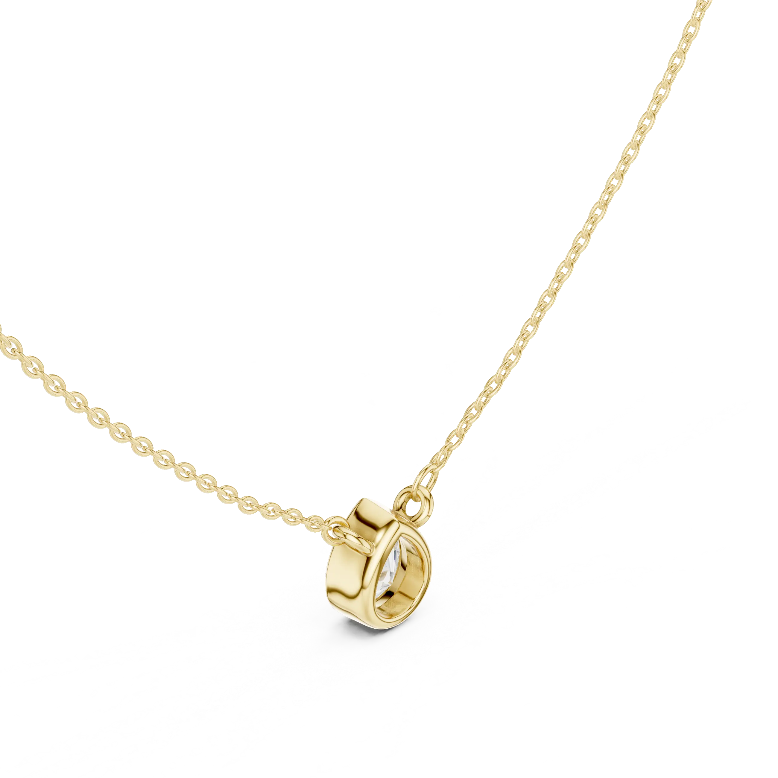 Front-view: Princess Diamond Pendant with Prong Setting in 14k Gold - Lab Grown - Driona Jewels