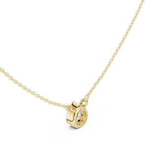 Front-view: Princess Diamond Pendant with Prong Setting in 14k Gold - Lab Grown - Driona Jewels