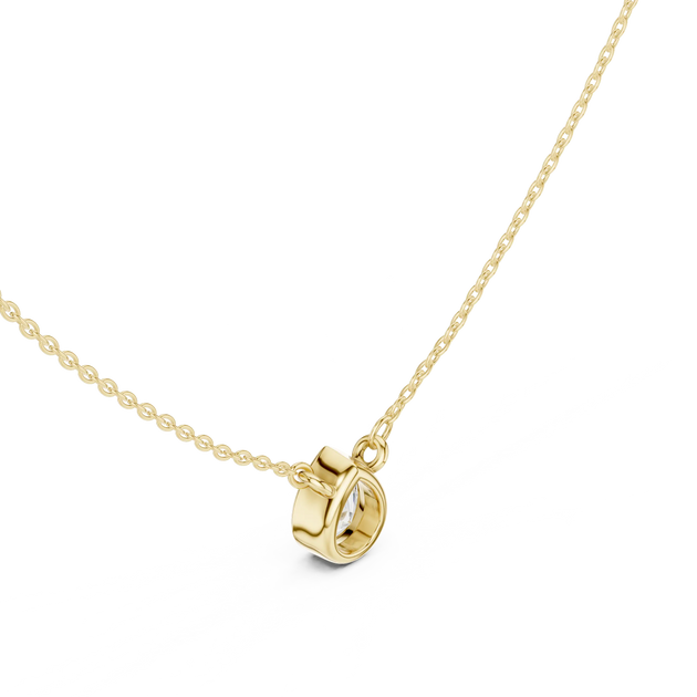 Front-view: Princess Diamond Pendant with Prong Setting in 14k Gold - Lab Grown - Driona Jewels