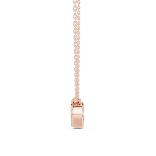 Front-view: Princess Cut Diamond Pendant with Prong Setting in 14k Rose Gold - Lab Grown - Driona Jewels