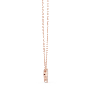 Front-View: Princess Cut Diamond Pendant with Prong Setting in 14k Rose Gold - Lab Grown - Driona Jewels