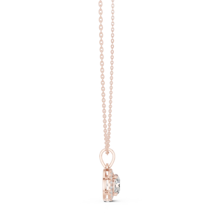 Front-view: Princess Diamond Pendant with Prong Setting in 14k Rose Gold - Lab Grown - Driona Jewels