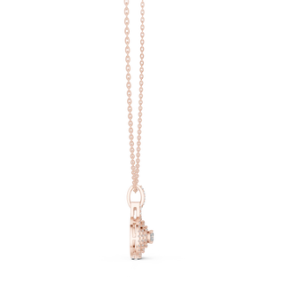 Front-view: Princess Cut Diamond Pendant with Prong Setting in 14k Rose Gold - Lab Grown - Driona Jewels