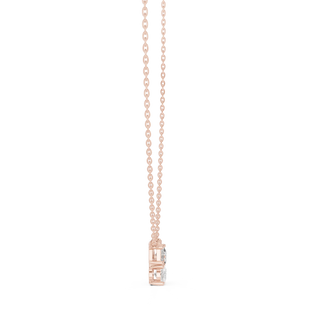 Front View: Princess Cut Diamond Pendant with Prong Setting in 14k Rose Gold - Lab Grown - Driona Jewels