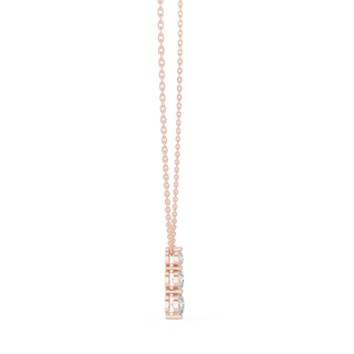Front-View: Princess Cut Diamond Pendant with Prong Setting in 14k Rose Gold - Lab Grown - Driona Jewels