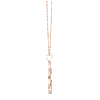 Front-View: Princess Cut Diamond Pendant with Prong Setting in 14k Rose Gold - Lab Grown - Driona Jewels