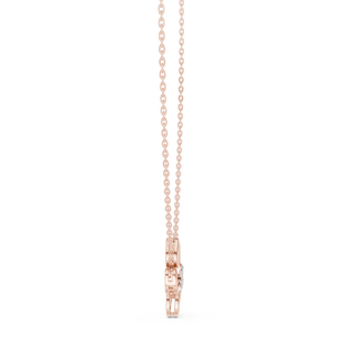 Front-view: Princess Cut Diamond Pendant with Prong Setting in 14k Rose Gold - Lab Grown - Driona Jewels