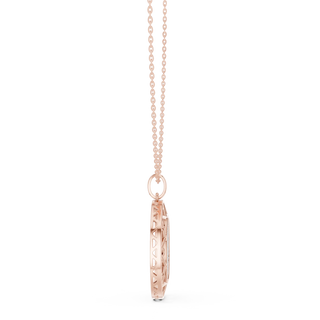 Side-Profile: Princess Diamond Pendant with Prong Setting in 14k Rose Gold - Lab Grown - Driona Jewels