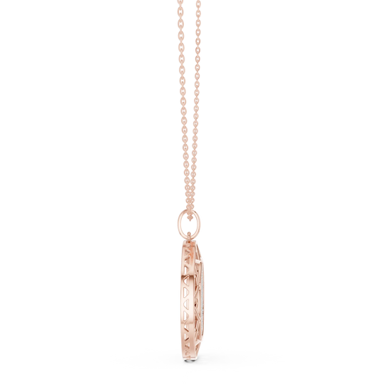 Side-Profile: Princess Diamond Pendant with Prong Setting in 14k Rose Gold - Lab Grown - Driona Jewels