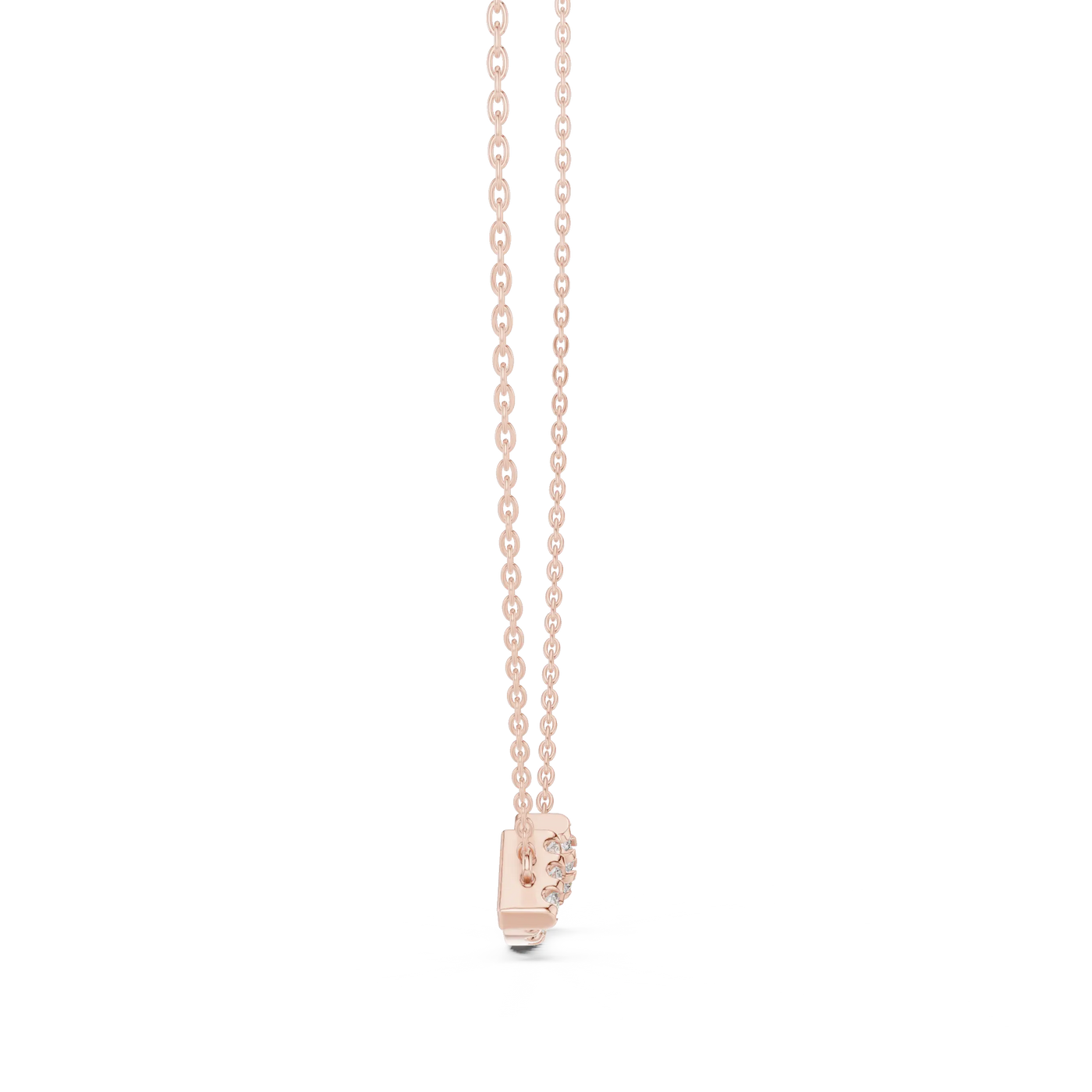 Sparkle-shot: Princess Diamond Pendant with Prong Setting in 14k Rose Gold - Lab Grown - Driona Jewels
