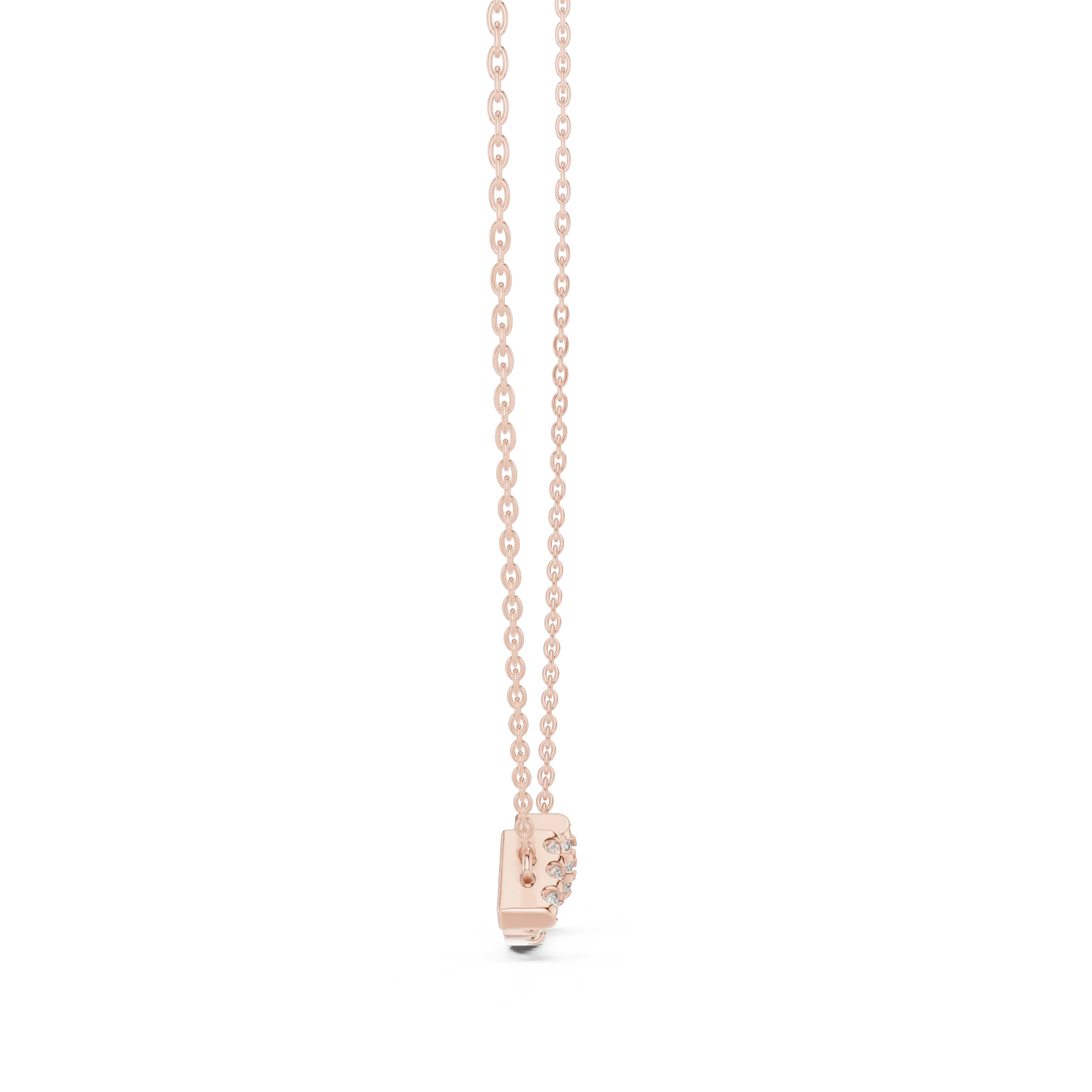Sparkle-shot: Princess Diamond Pendant with Prong Setting in 14k Rose Gold - Lab Grown - Driona Jewels