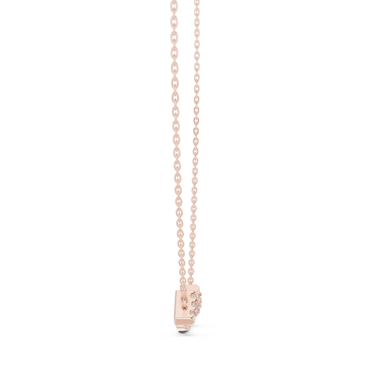 Sparkle-shot: Princess Diamond Pendant with Prong Setting in 14k Rose Gold - Lab Grown - Driona Jewels