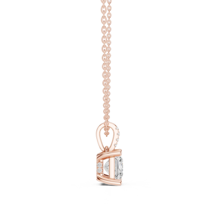 Sparkle-shot: Princess Diamond Pendant with Prong Setting in 14k Rose Gold - Lab Grown - Driona Jewels