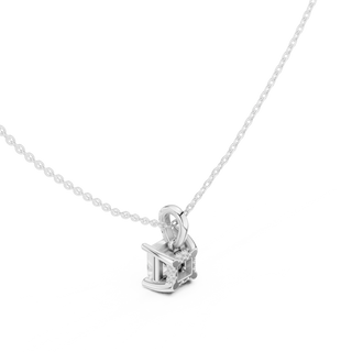 Front-view: Princess Cut Diamond Pendant with Prong Setting in 925 Silver - Lab Grown - Driona Jewels