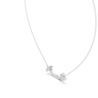 Front-view: Princess Cut Diamond Pendant with Prong Setting in 925 Silver - Lab Grown - Driona Jewels