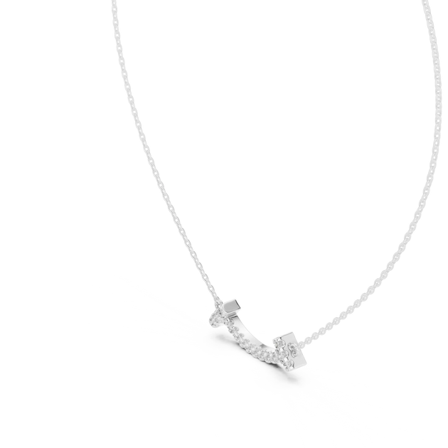 Front-view: Princess Cut Diamond Pendant with Prong Setting in 925 Silver - Lab Grown - Driona Jewels