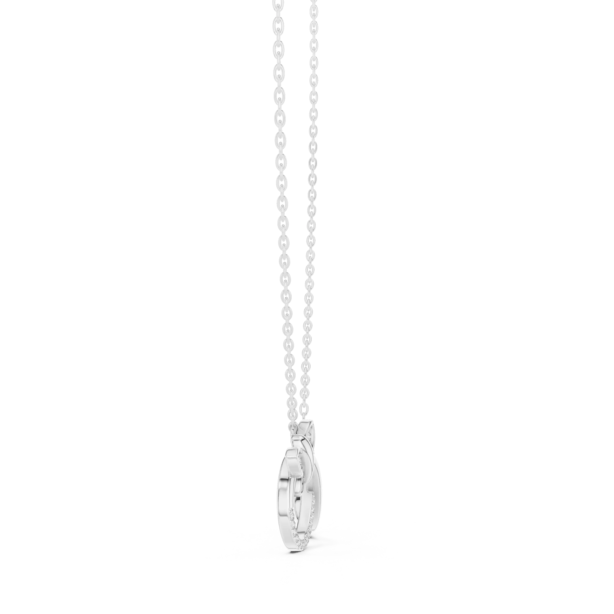 Front-view: Princess Diamond Pendant with Prong Setting in 925 Silver - Lab Grown - Driona Jewels