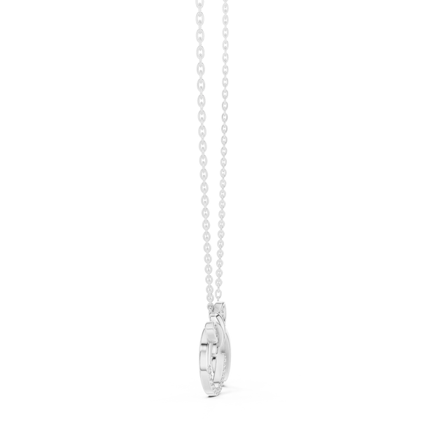 Front-view: Princess Diamond Pendant with Prong Setting in 925 Silver - Lab Grown - Driona Jewels