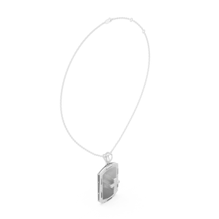Front-view: Princess Cut Diamond Pendant with Prong Setting in 925 Silver - Lab Grown - Driona Jewels
