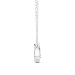 Front-view: Princess Cut Diamond Pendant with Prong Setting in 925 Silver - Lab Grown - Driona Jewels