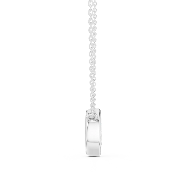 Front-view: Princess Cut Diamond Pendant with Prong Setting in 925 Silver - Lab Grown - Driona Jewels