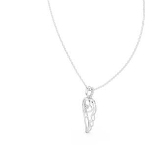 Front-view: Princess Cut Diamond Pendant with Prong Setting in 925 Silver - Lab Grown - Driona Jewels